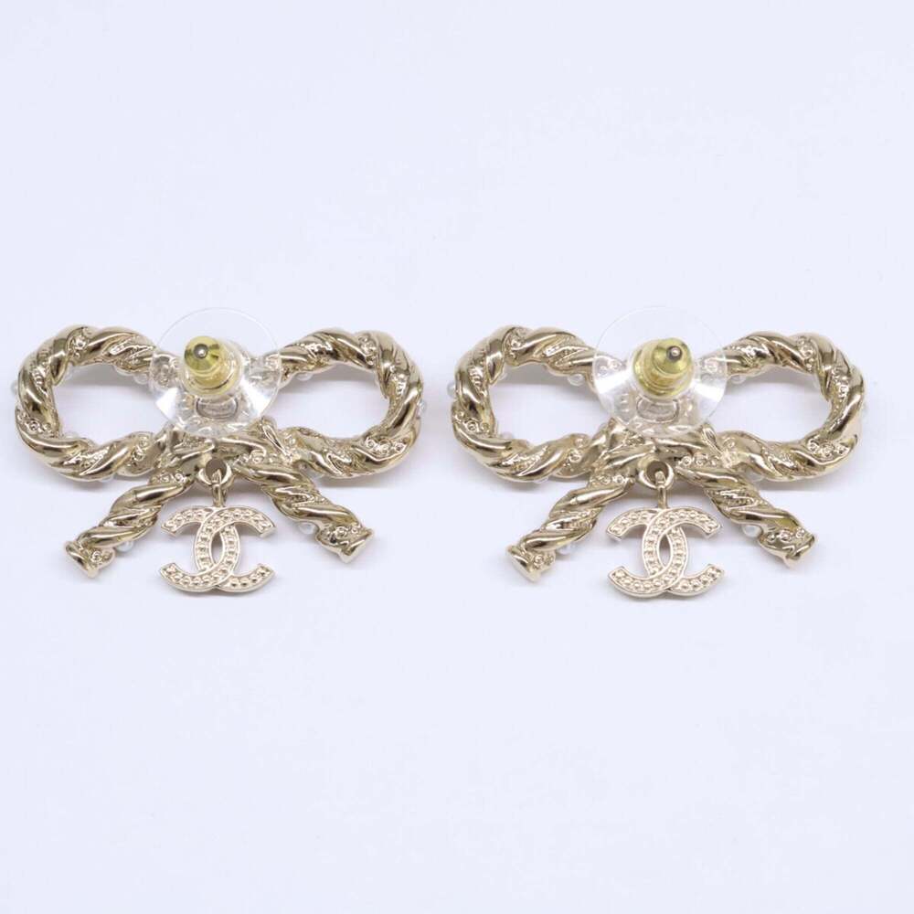 CHANEL Gold Logo Earrings - Picture 2 of 7